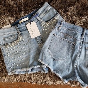 Lulu high rise cut off shortie with pearls